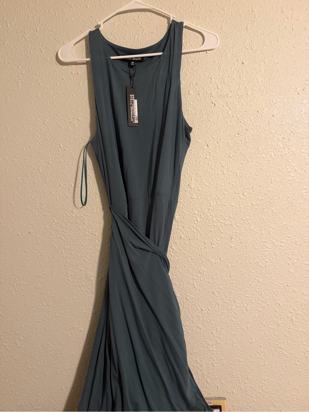 Steve Madden Teal One-Shoulder Maxi Dress